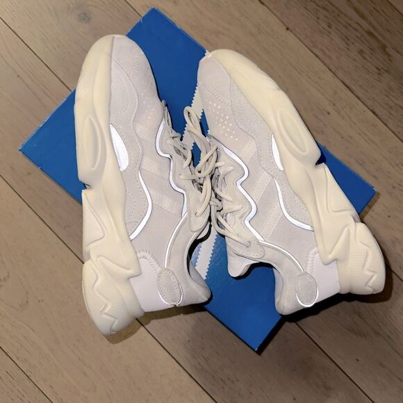 Pre-School Adidas Originals Ozweego Off White/Crystal White/Cloud White - Picture 7 of 16